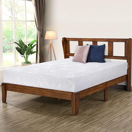 Amazon Com Olee Sleep 14 Inch Deluxe Platform Headboard Wood Bed Frame King Natural Home Kitchen