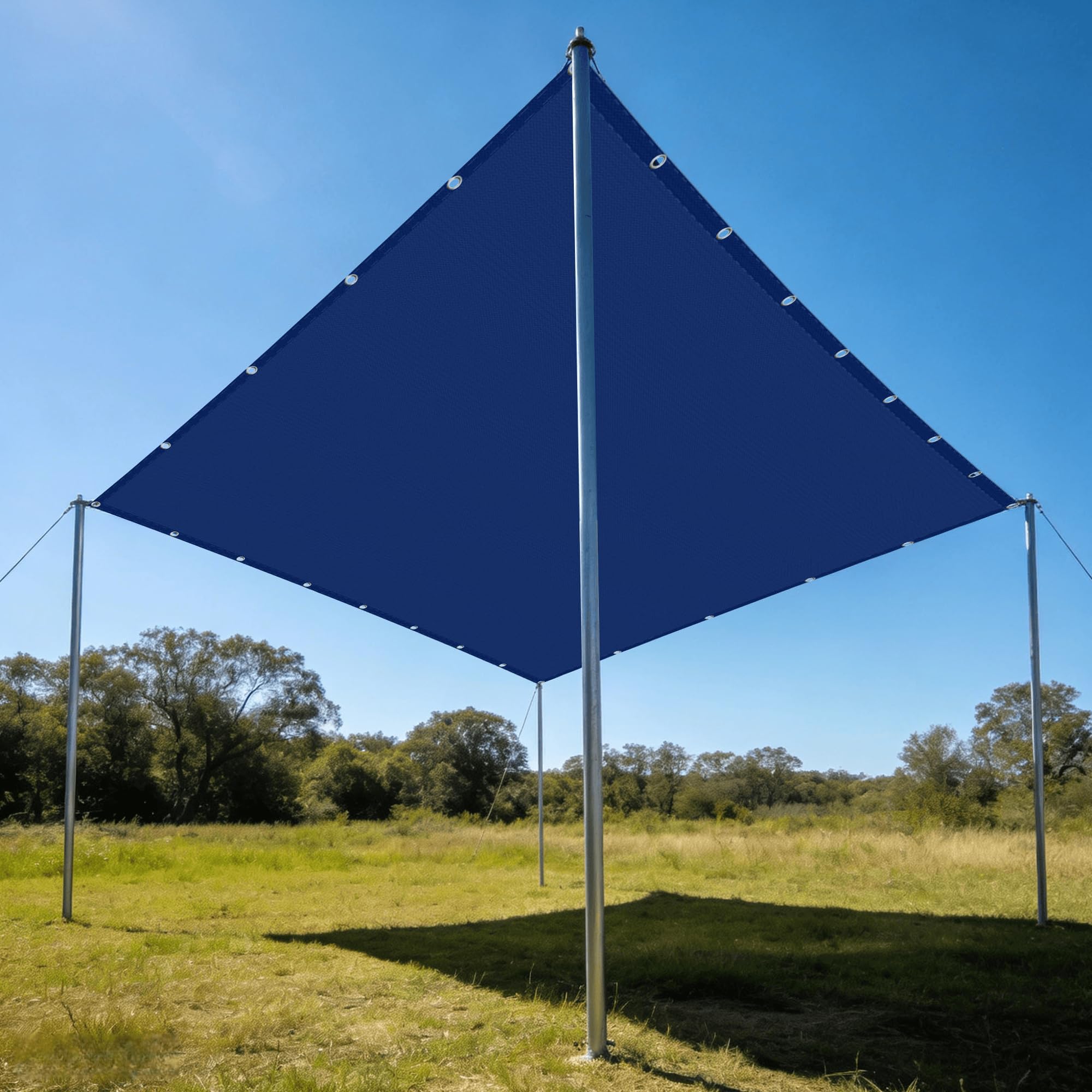 Voile d'ombrage pour piscine et patio : store extérieur imperméable 120x260cm bleu