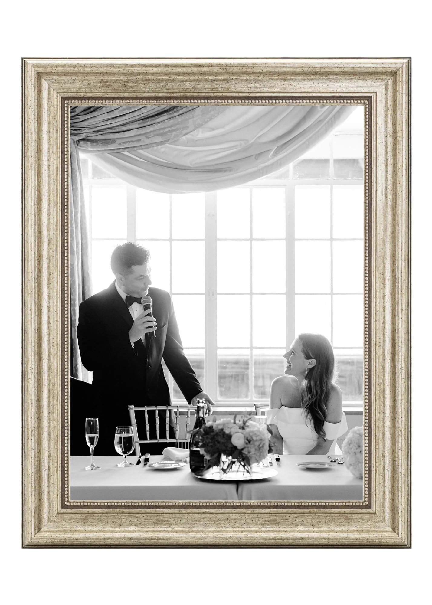 CABBEL Bilderrahmen 30x40 cm Silber – Barock Vintage Rahmen im Antik Look für Poster, Fotos & Urkunden – Mit bruchsicherem Acrylglas – Dekorativ & Elegant – Perfekt für Wohnzimmer, Büro oder Galerie
