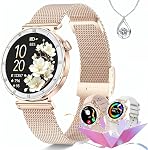 Smart Watches for Women, 1.19" AMOLED Display, Bluetooth Call & Answer, Fitness Tracker with Heart Rate/SpO2/Sleep Monitor, 130+Sports Modes, 3ATM Waterproof with 3 Bands for iOS/Android White/Silver