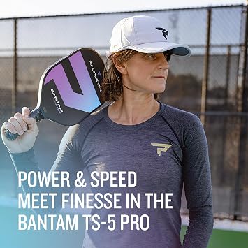 Paddletek Bantam TS-5 Pro Pickleball Paddle | Professional Pickleball Paddles with Honeycomb Core, Textured Fiberglass Epoxy Hybrid Surface, Bantam SRT Core & High Tack Performance Grip
