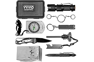 10pcs Survival Kit with Ferrocerium Rod and Flashlight