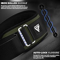Vista 13 de RDX Cinturón de levantamiento de pesas, bloqueo automático, soporte acolchado de espalda de 6.5 pulgadas, entrenamiento de fuerza para gimnasio