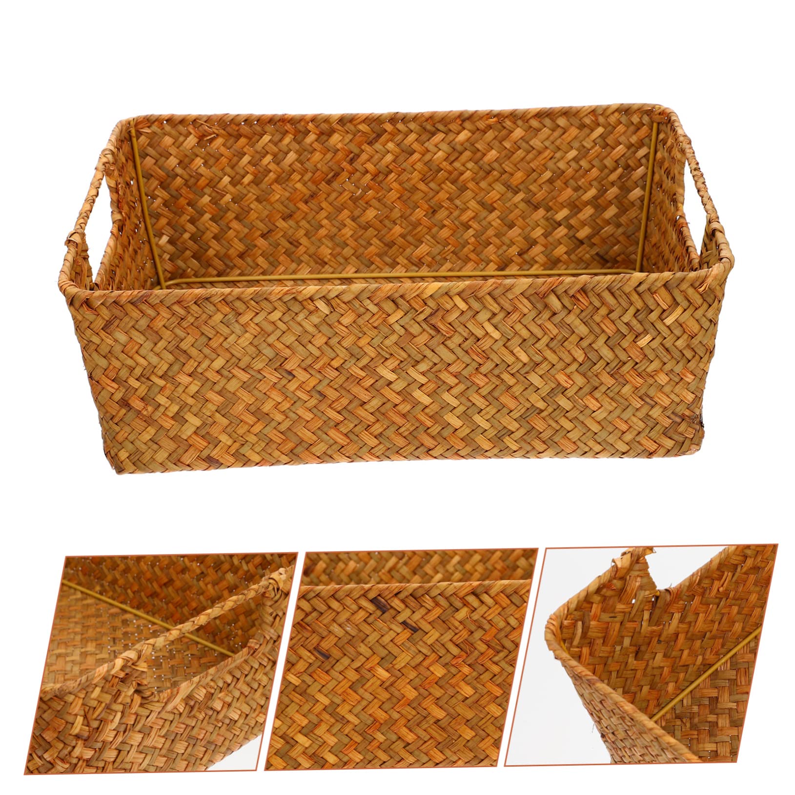 OUNONA 2stücke Wickelkorb Aus Geflochtenem Material Indoor Brotkorb Dekorativer Aufbewahrungskorb Für Zuhause Büro Supermarkt Robustes Langlebiges Material Sanften Farben