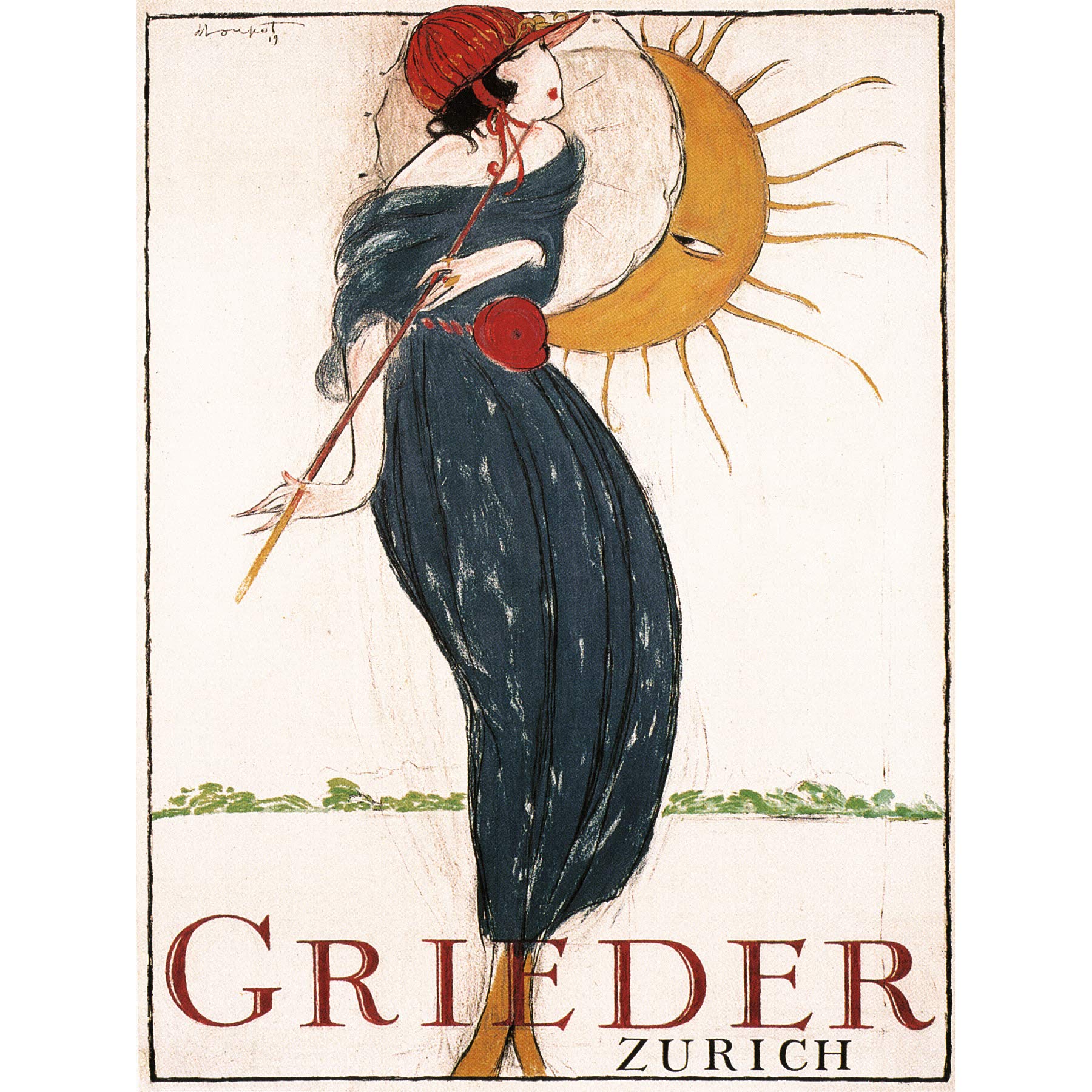 Wee Blue Coo Grieder Zurich Switzerland Fashion Large Wall Art Poster Print Thick Paper 18X24 Inch