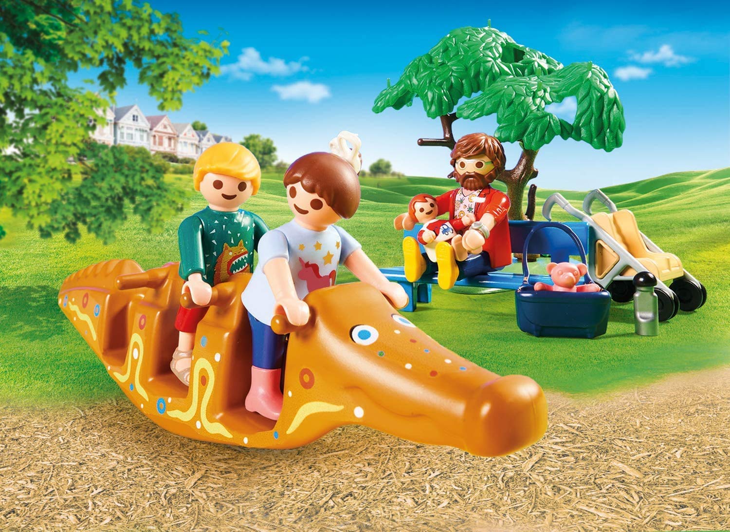 PLAYMOBIL City Life 70281 Plac zabaw, ze ścianą do wspinaczki, huśtawką i zjeżdżalnią, od 4 lat