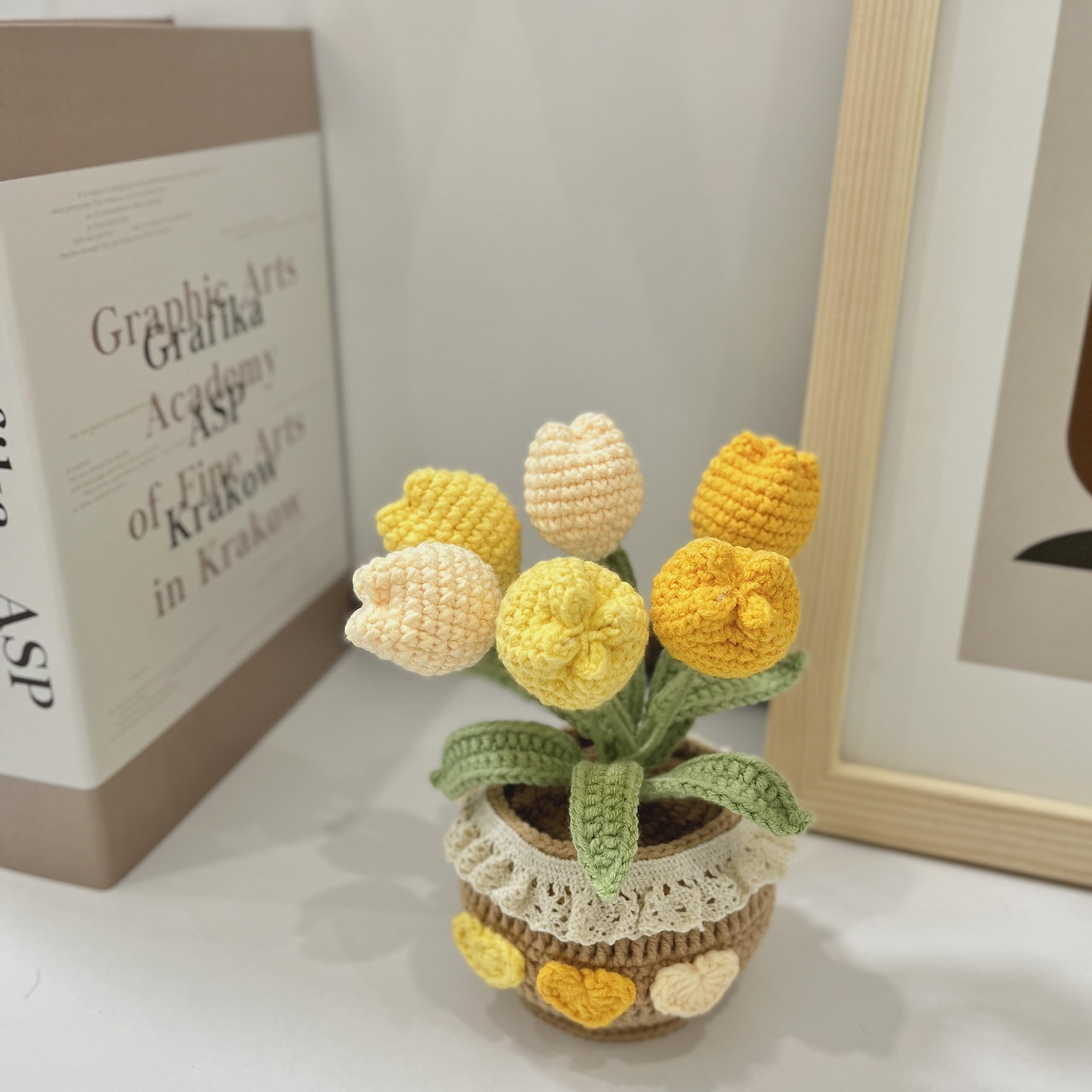 Amazon｜JOMODECOR ハンドメイド かぎ針編み チューリップブーケ