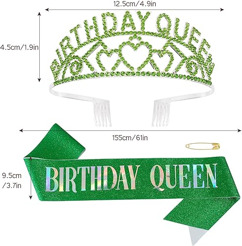 Miniatura 4 de Semato Tiara de cumpleaños con diamantes de imitación y banda de purpurina para cumpleaños, decoraciones de cumpleaños para mujeres, tiara de