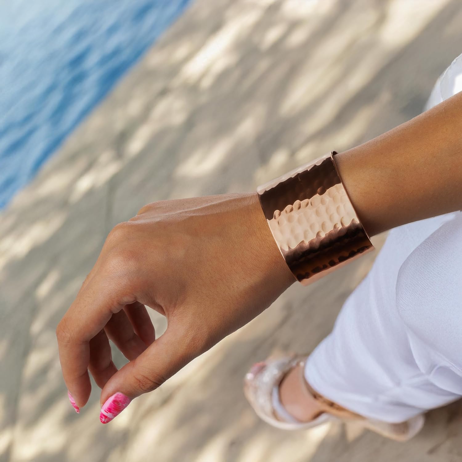 DEMMEX Copper Bracelet for Women – 100% Pure Hammered Turkish Copper Cuff, 1.5mm Thick High-Gauge, Handmade, Uncoated & Non-Magnetic, 1.6" Wide, Adjustable, in Wooden Gift Box - Image 8