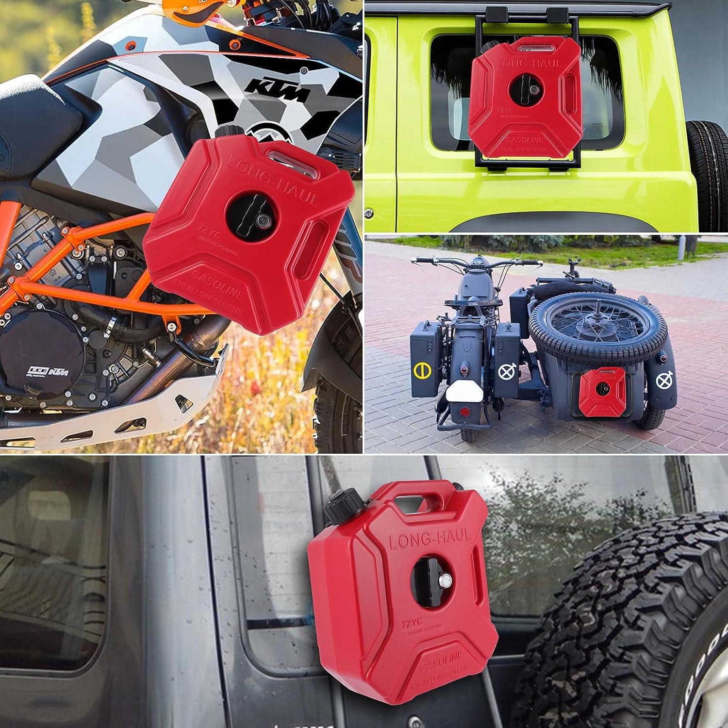 5 Litre Bidón de Gasolina Tanque de Combustible Portátil Gasolina Almacenamiento Depósito de Combustible Diesel Tanque de Gas con Tubo Soporte para Motocicleta Coche UTV ATV