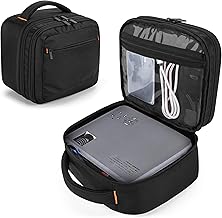 CURMIO Double Layers Projector Case, Mini Projector Carrying Bag Compatible for DR.J Professional and QKK Mini Projector, Black