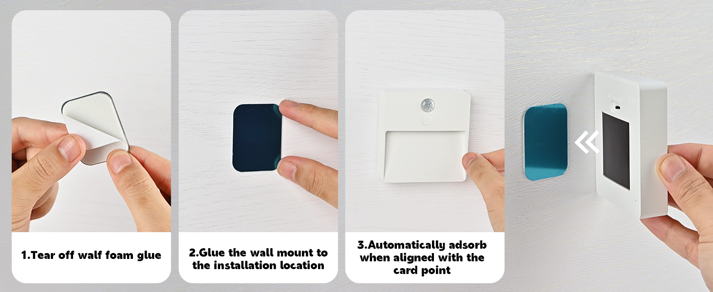 Image of ASAWASA LED Motion Sensor Night Light, 7 Colors Rechargeable Magnetic Decor Wall Lights, Dimmable, Suitable for Bathroom hallways bedrooms Kitchen cabinets Staircase(3 Pack)