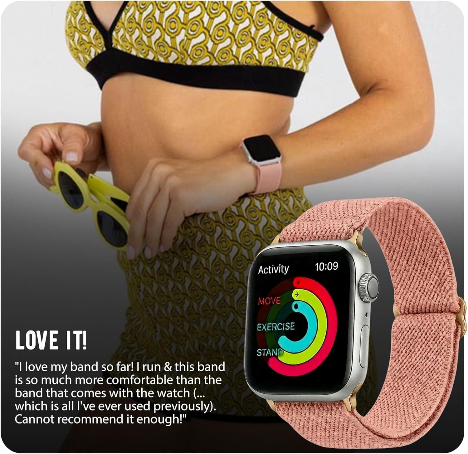 Braxley Bands for Apple Watches - Stretchy and Washable - Adjustable with Apple Watch Bands for Women & Men - Compatible with Apple Watch Series SE Ultra 9 8 7 6 5 4 3 2 1