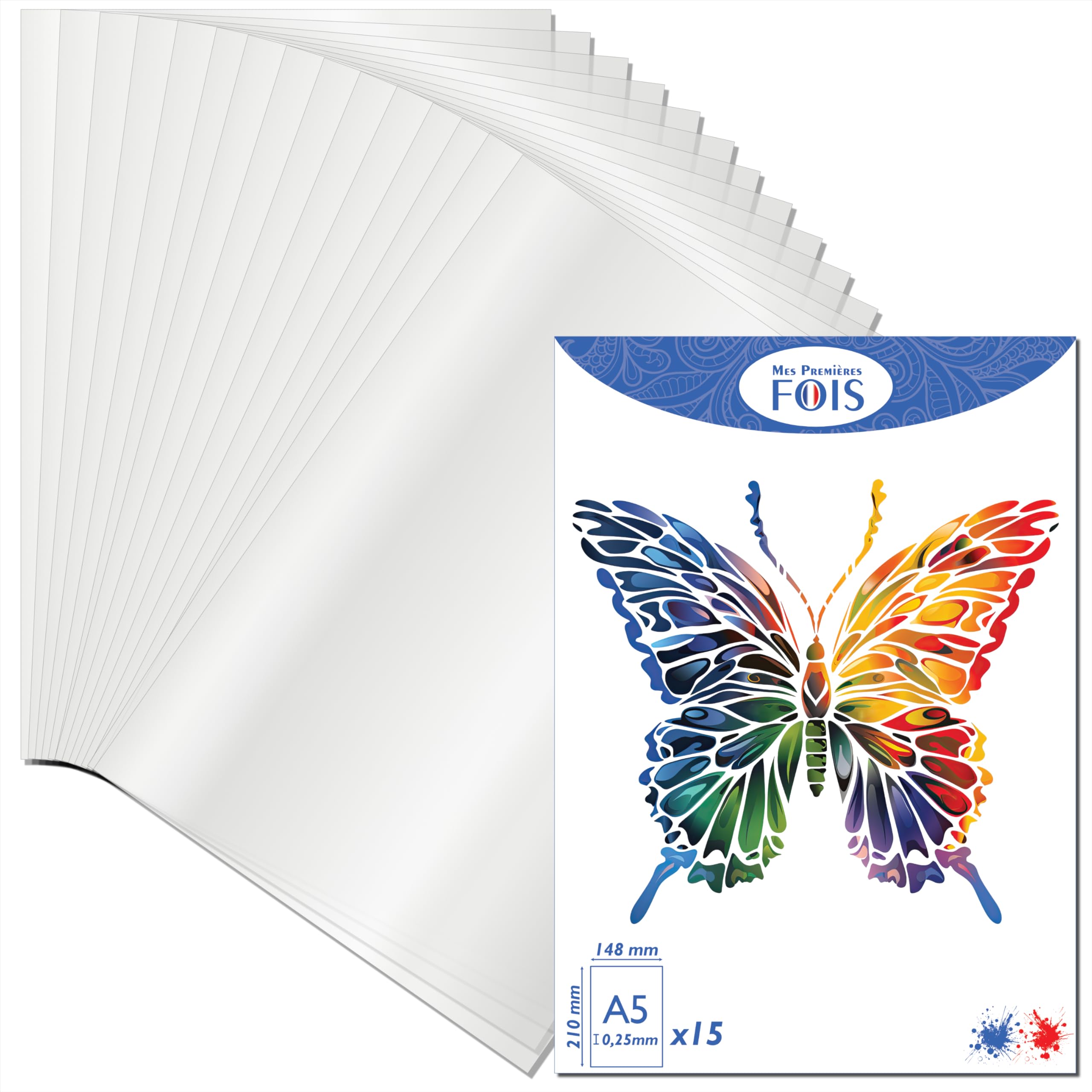 Pack 15 Feuilles Pochoir Vierge A4 PET Translucide 0.25mm - Idéal Scrapbooking, Aérographe, Découpe Laser