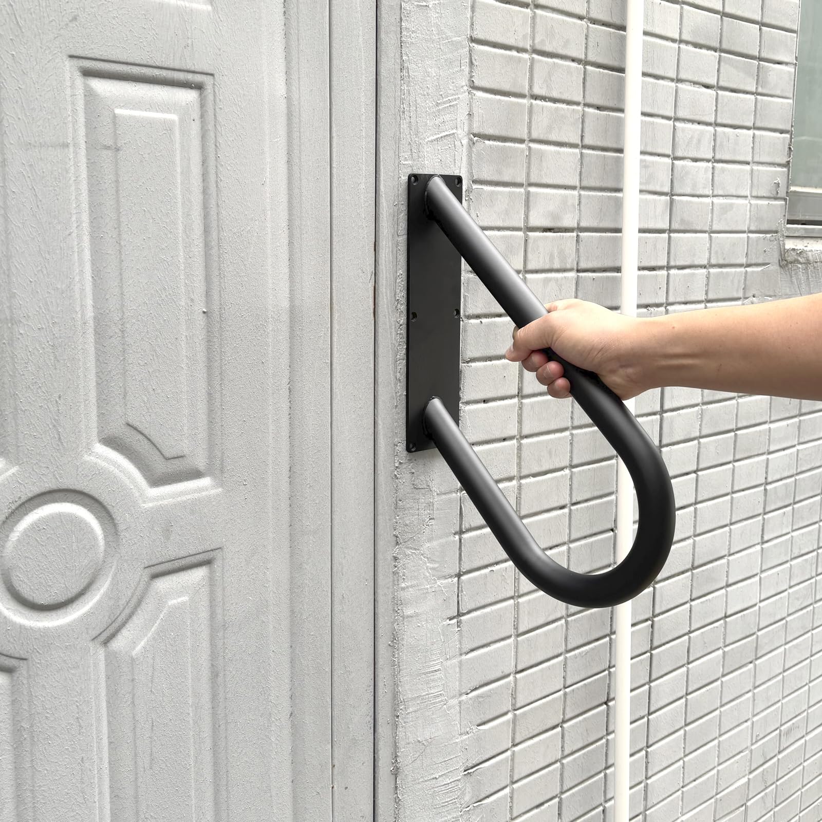 Pasamanos de escalera tipo U, pasamanos para exteriores, instalación montada en la pared, adecuado para 1-2 escalones, baño, proporciona comodidad para la seguridad familiar (longitud 18