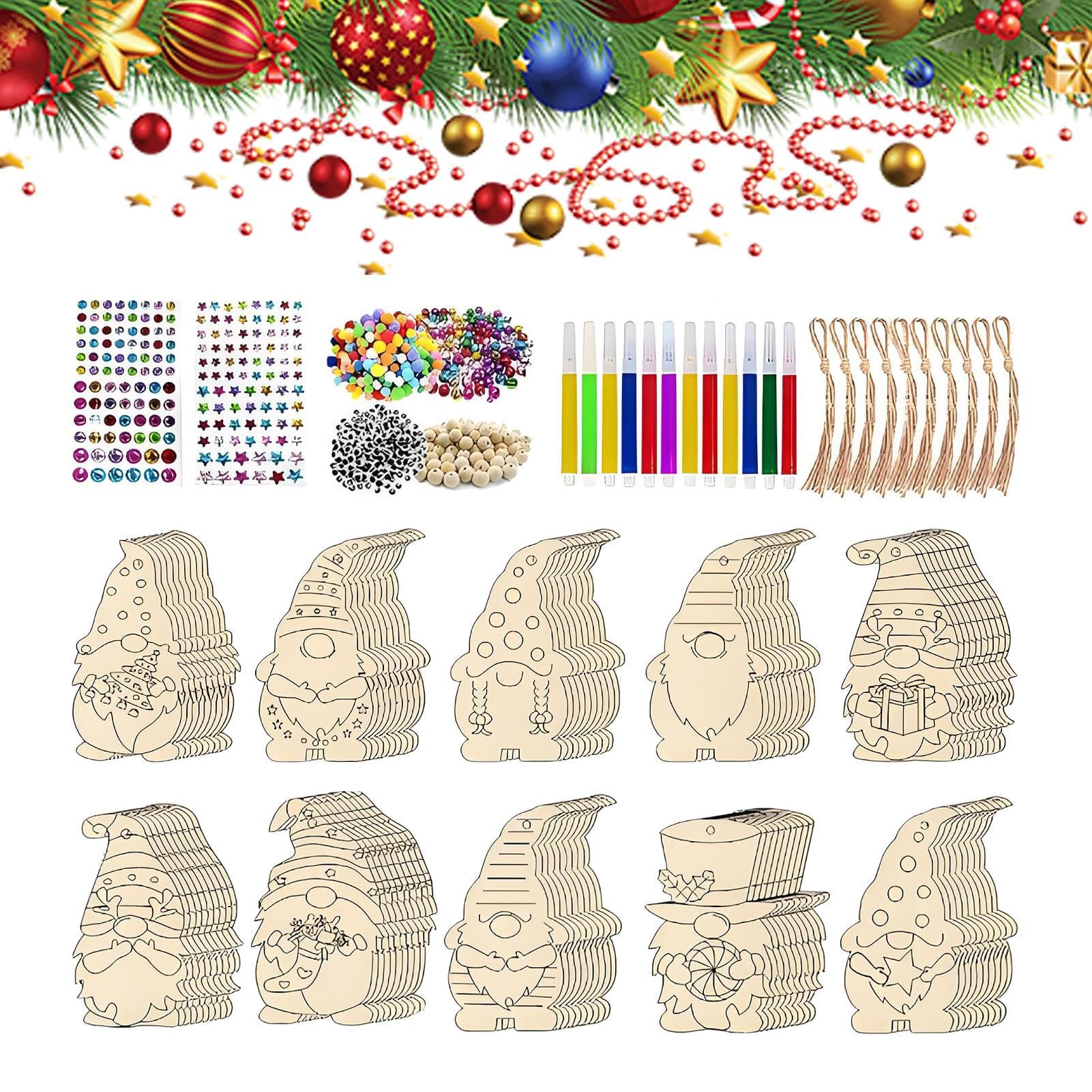 Kit de création de pendentifs de Noël à peindre - Activité manuelle sans plastique
