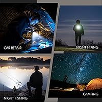 Vista 4 de FORTO Compact Rechargeable Spotlight with Adjustable Focus, Handheld Spot Light with Stand, 823m Range, 3 Light Modes and LED Spot Lights Outdoor