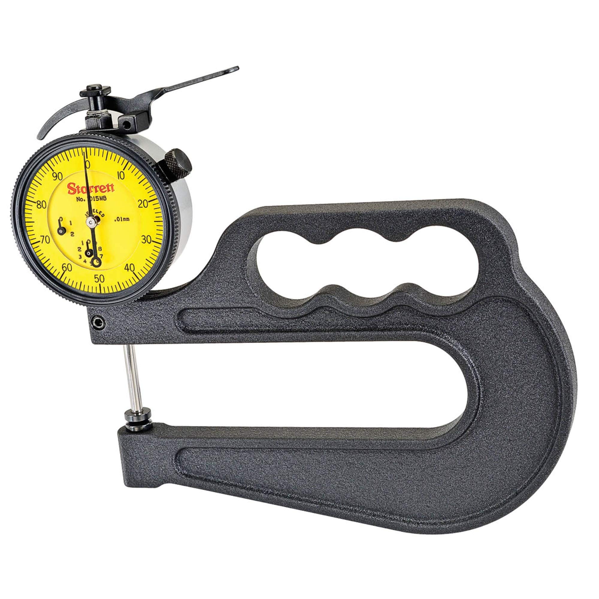 Starrett 1015MB-100 - Indicatore di spessore 1015MB-881J senza custodia, graduazione 0,01 mm, portata 25 mm, lettura del quadrante 0-100