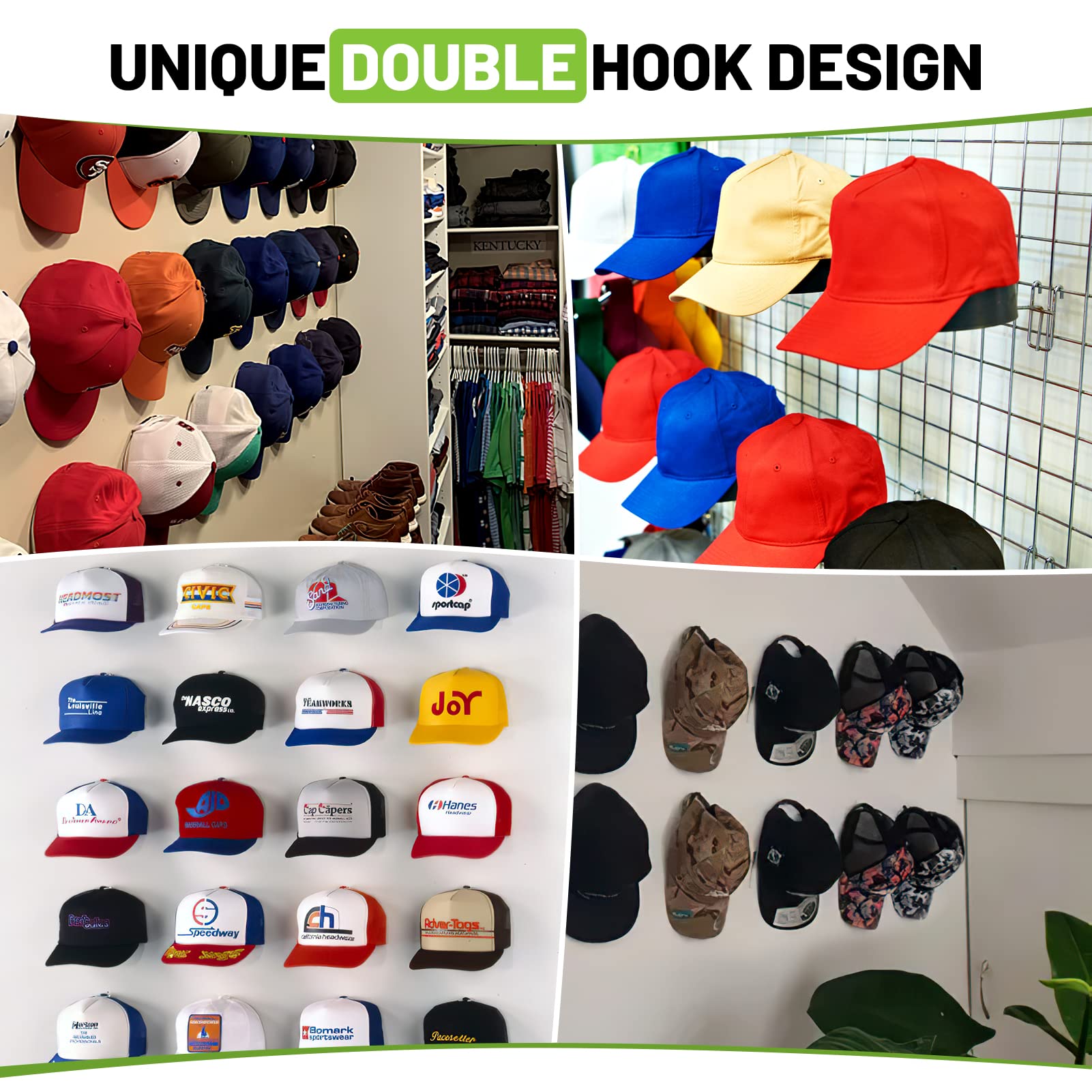 10 Stück Selbstklebende Huthaken, Cap Halterung Wand Kappen Halterung Hutaufbewahrung Huthalter Selbstklebende Hut-Organizer für Verschiedene Mützen, Kopfhörer, Schals, Taschen, Schlüsselanhänger (1)