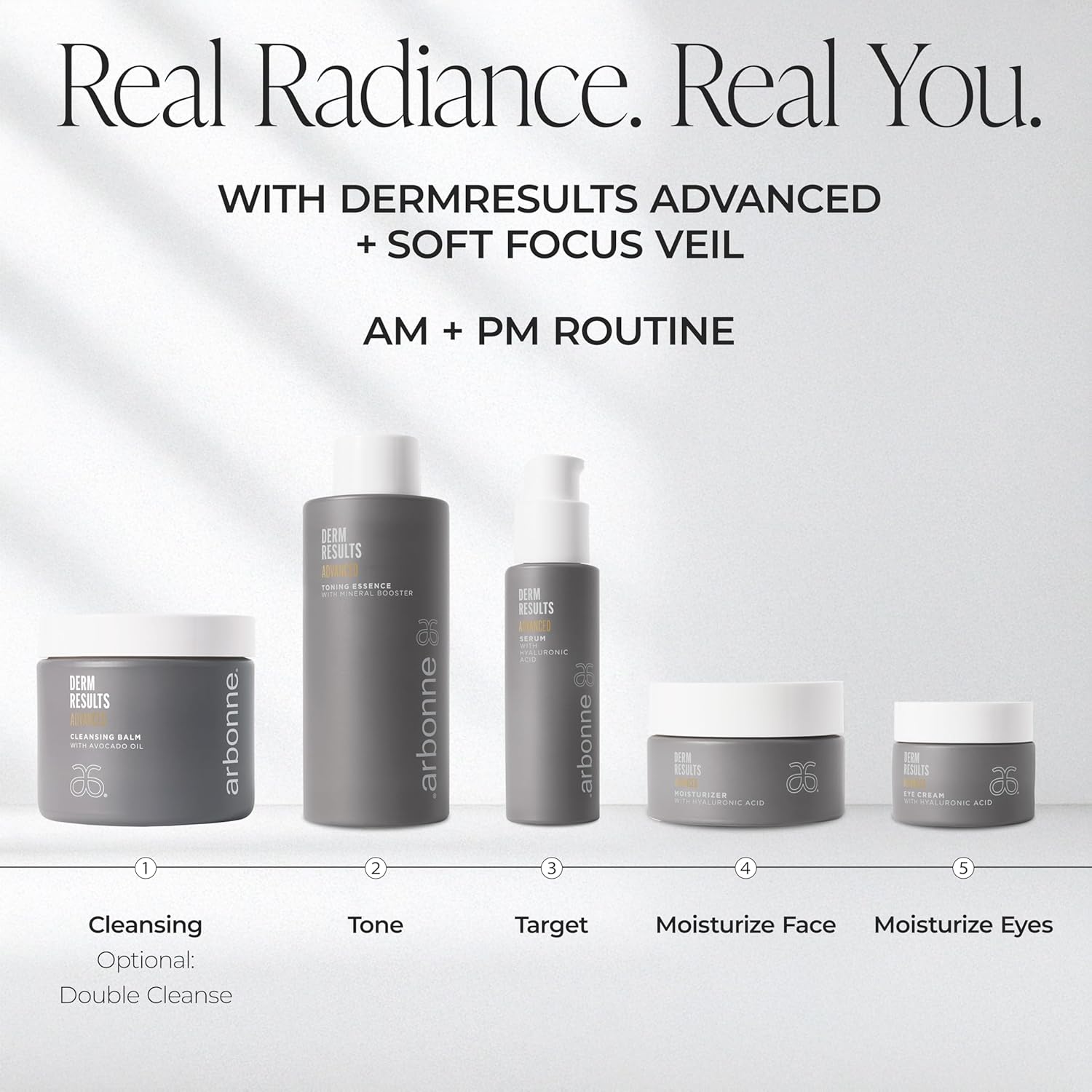 Arbonne DermResults Advanced 5-Piece Skincare Bundle – Cleansing Balm, Toning Essence, Serum, Moisturizer & Eye Cream – Complete Anti-Aging & Hydrating Routine - Image 4
