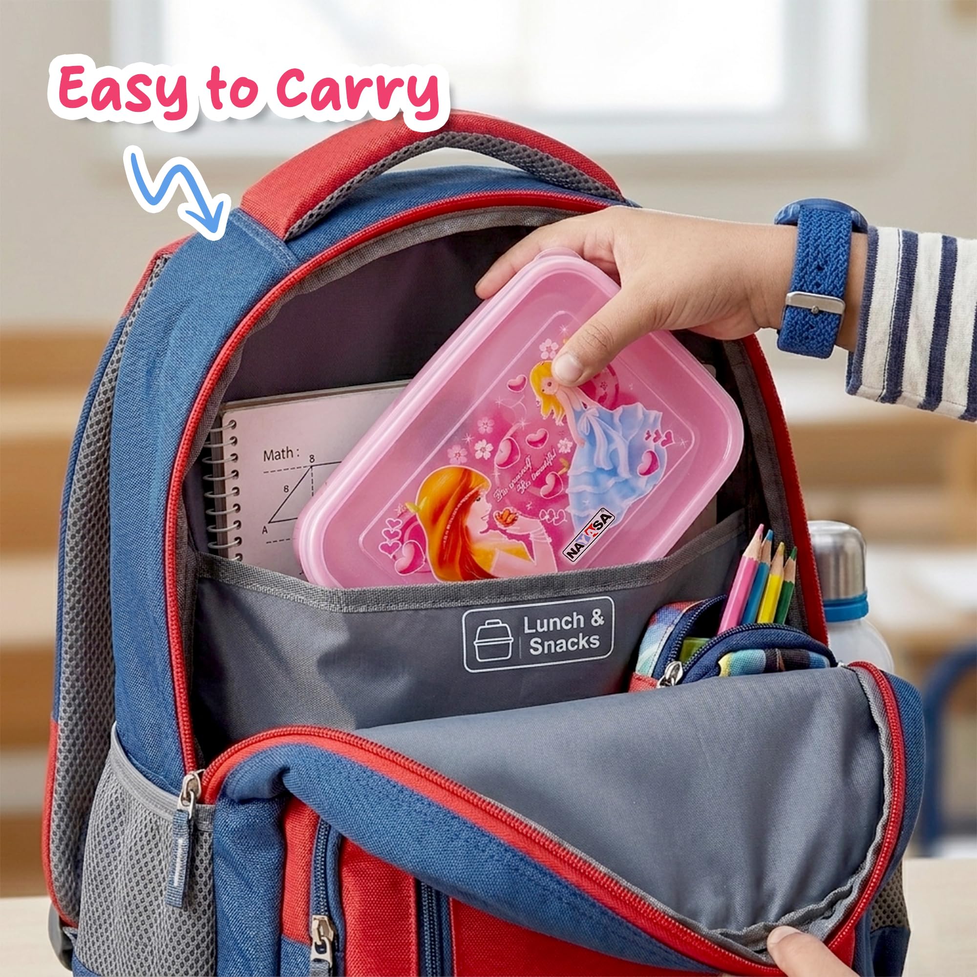 Nayasa Ninja Lunch Box - Kids BPA-Free Pink -7