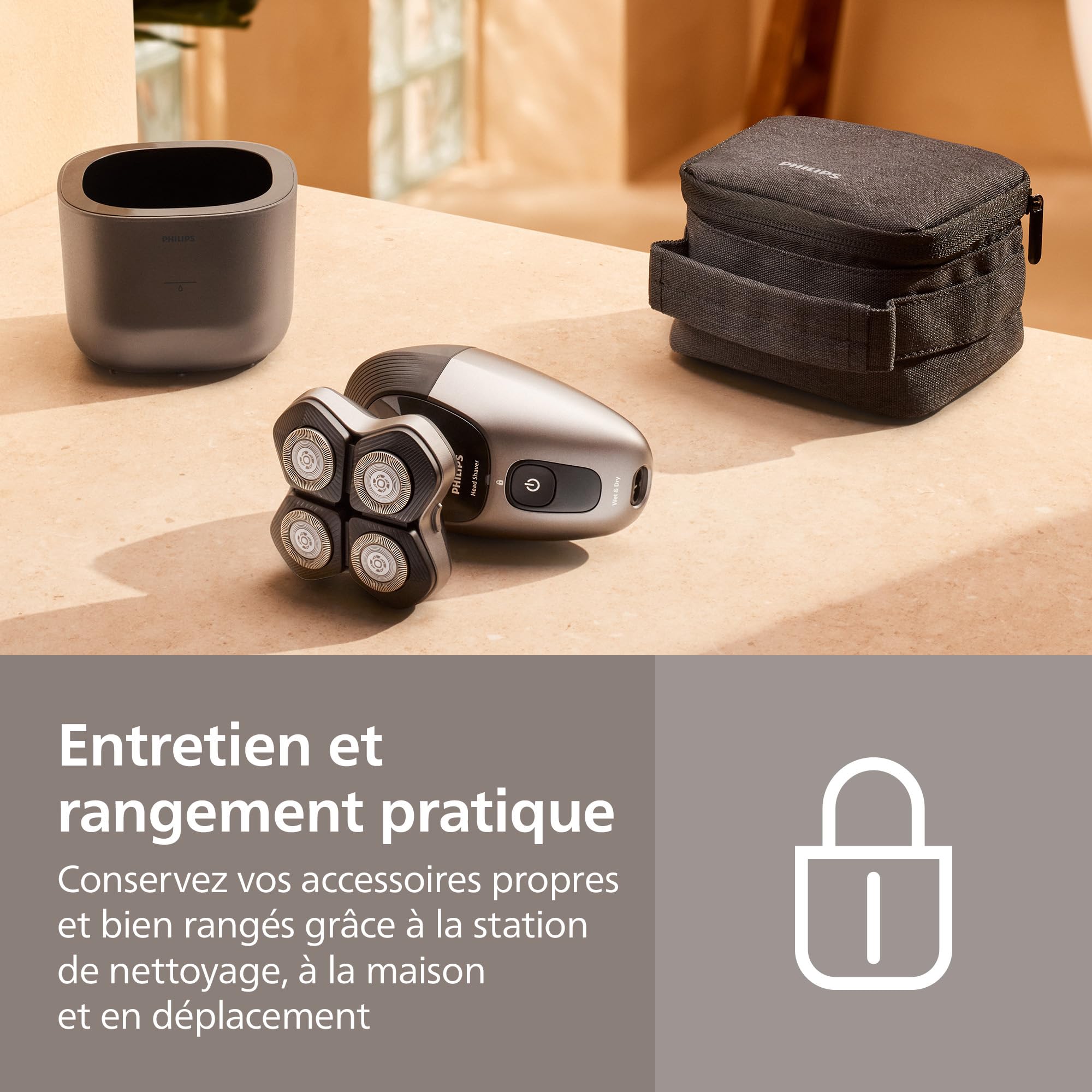 Philips Head Shaver Pro 7000 Series - Rasoir pour la tête pour hommes et femmes, tête flexible à 360° et lames ComfortCut pour un rasage efficace tout en douceur pour la peau, modèle HS7980/15