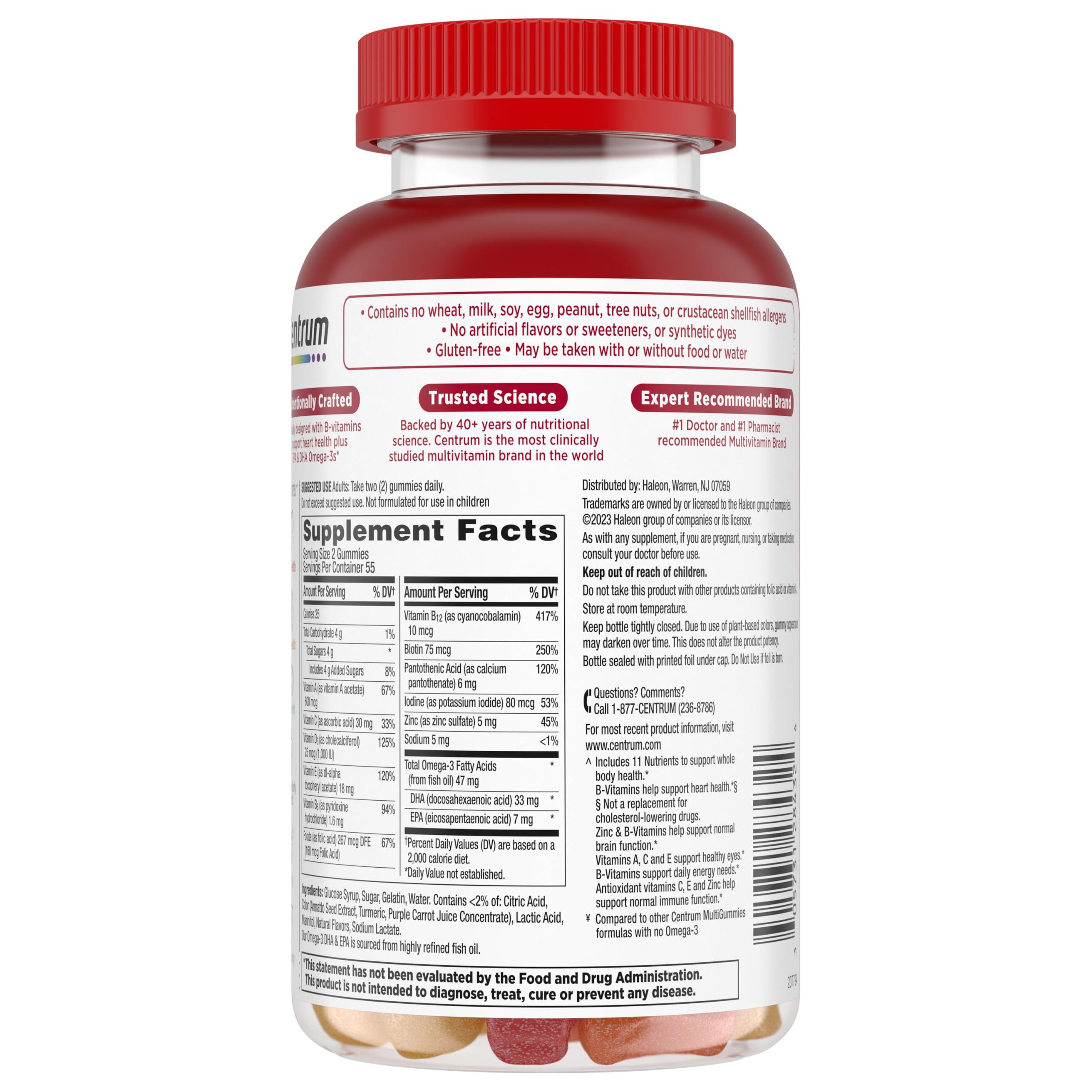 Centrum MultiGummies Multi+ Omega 3, Assorted Fruit Flavors, 110 Count — Amazon image 16