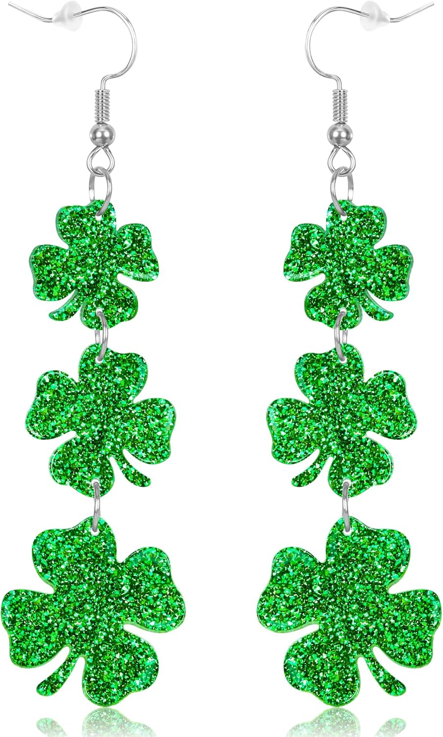 St Patricks Day Earrings, Acrylic St Patricks Day Accessories for Women, Green Irish earrings for Festival Good Luck Gift