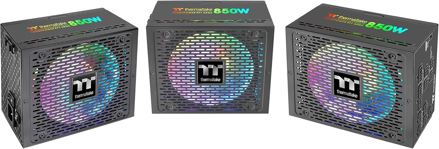 Thermaltake Toughpower PF1 ARGB 850W 80+ Platinum 16.8 Million Colors 18 Addressable LEDs 5V Motherboard Sync/Analog Controlled SLI Full Modular Power Supply PS-TPD-0850F3FAPU-1