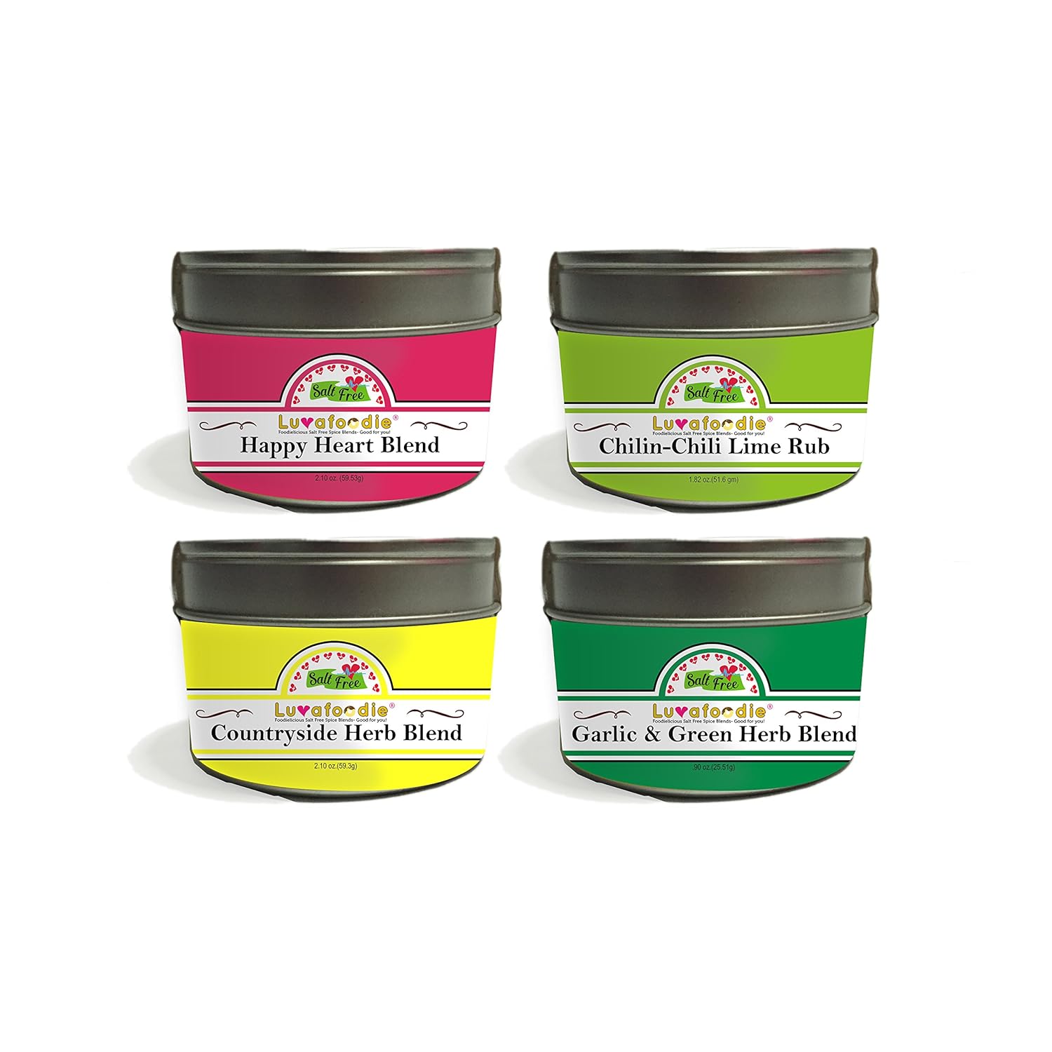 Luvafoodie Four Pack Heart Salt Free Spice Collection