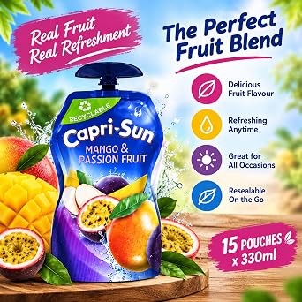 Mango & Passion Fruit Juice Drink 15 x 330ml Resealable Pouches