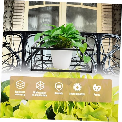 Miniatura 2 de MERRYHAPY 1 juego de soporte de flores de hierro forjado para colgar plantas de cocina, estante para especias, macetas, balcón, macetas, estante