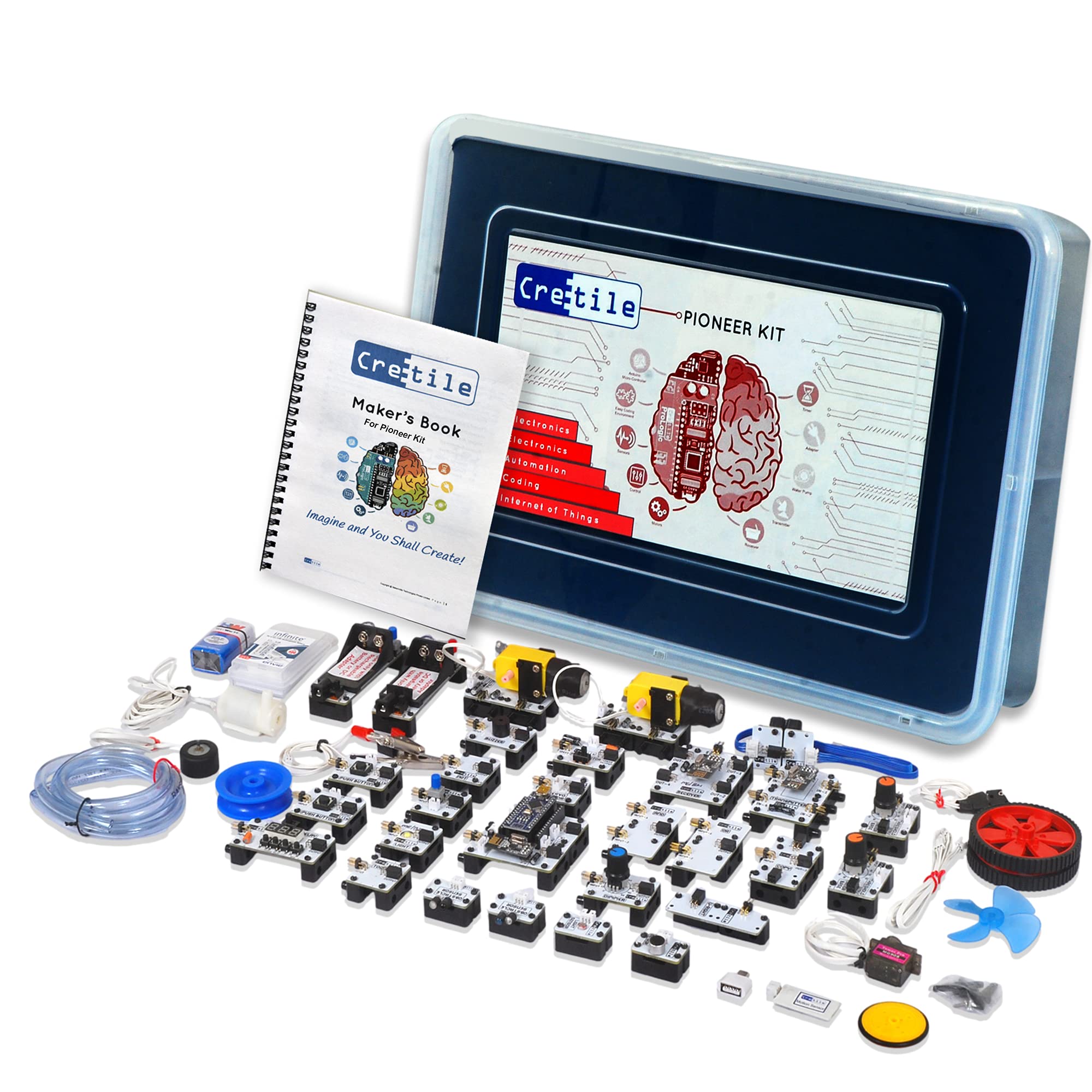 Cretile Pioneer Kit - A DIY kit for Robotics, Coding & Electronic STEM Projects | 8+ Years Kids | Unlimited Project with or without Coding | Rechargeable Battery Included (B06Y1TFPCX) Amazon Price History, Amazon Price Tracker