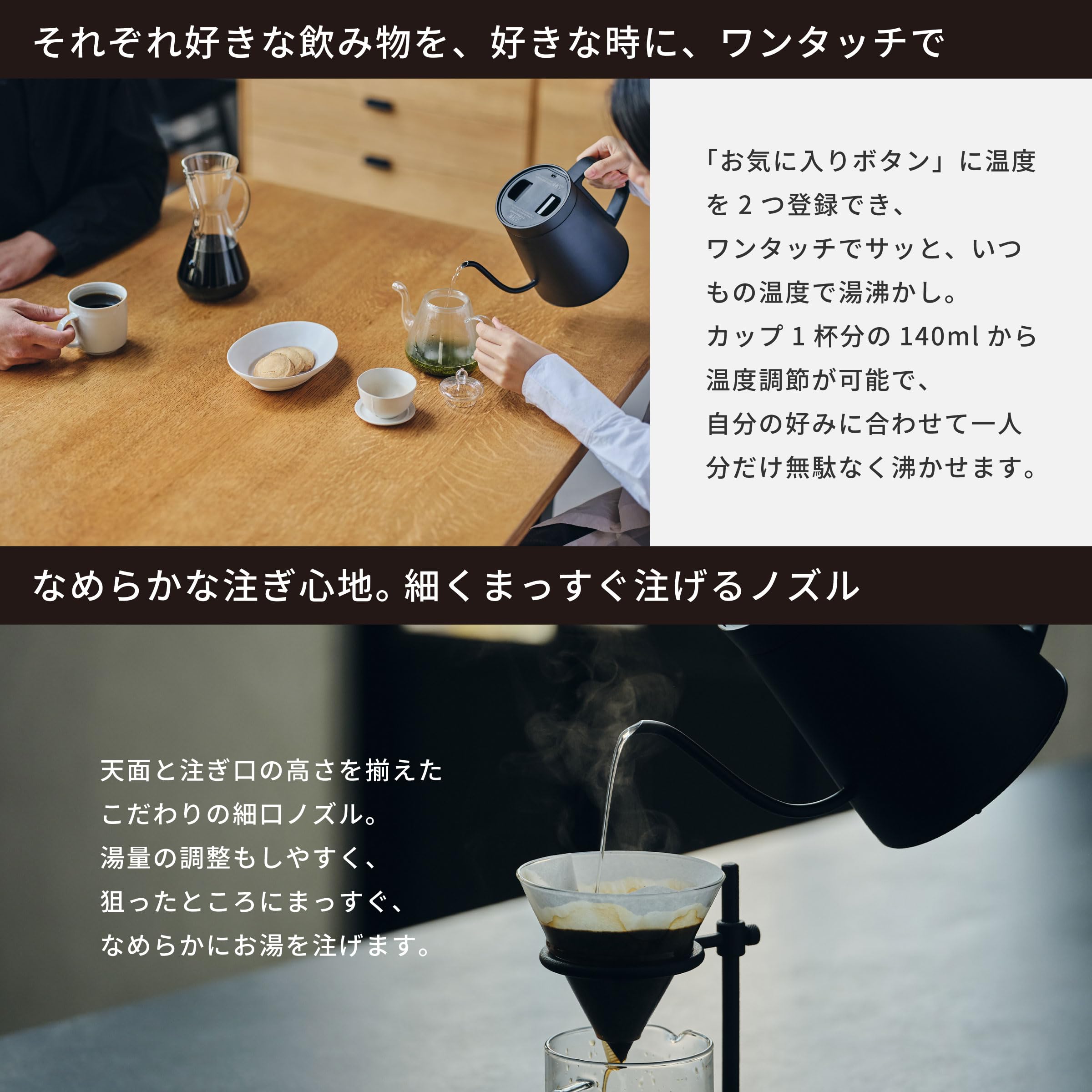 Amazon | siroca(シロカ) 温度調節電気ケトル SK-D271 ブラック｜容量