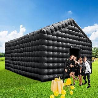 CZGBRO Inflatable Nightclub, 30x16.5x14FT Disco Air Cube Tent, Inflatable Night Club Square Gazebo Event Room Tent House for Event Exhibition Wedding Business/Private Use(Black)