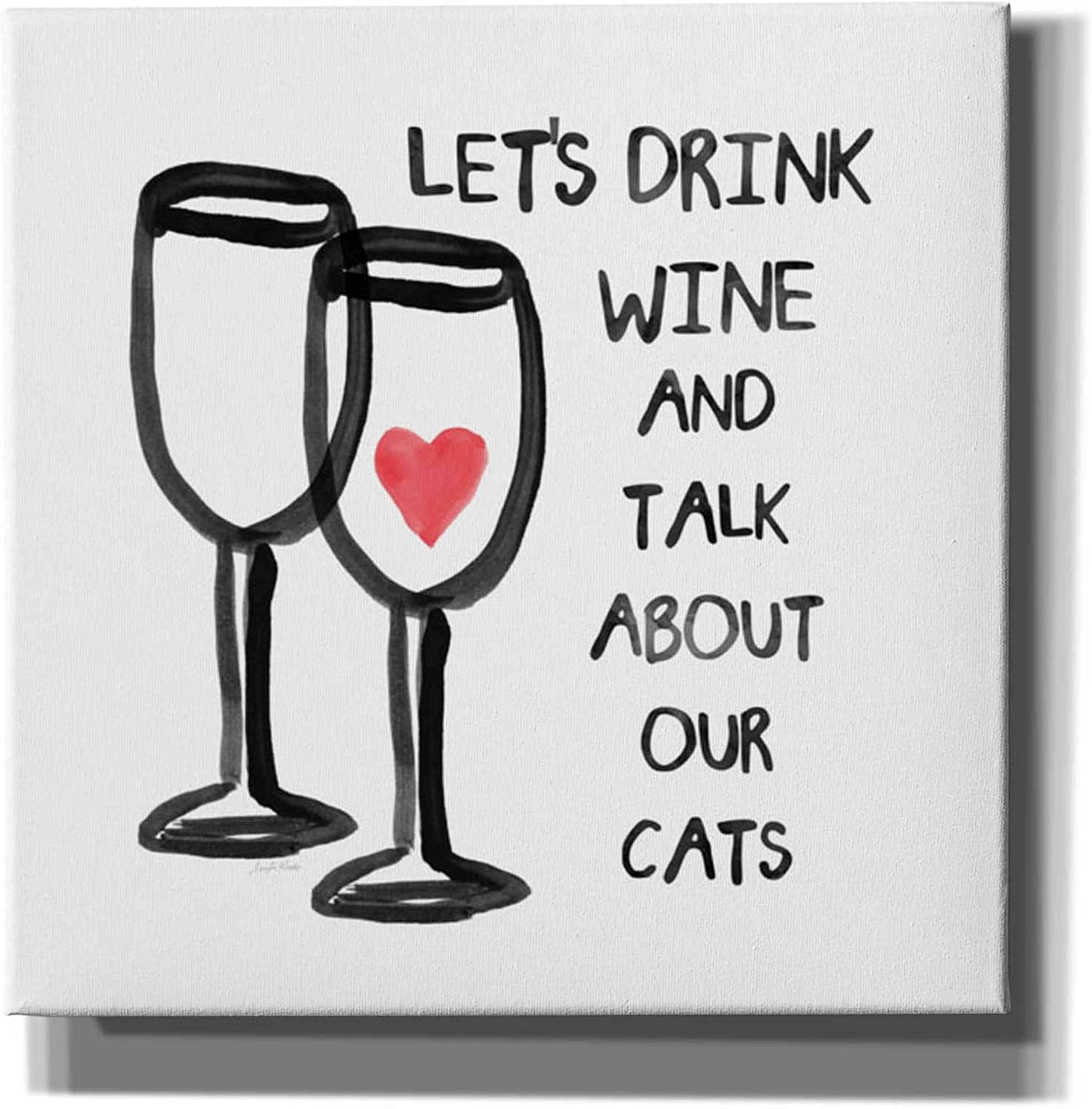 Epic Graffiti 'Wine And Cats' by Linda Woods, Canvas Wall Art, 12"x12"