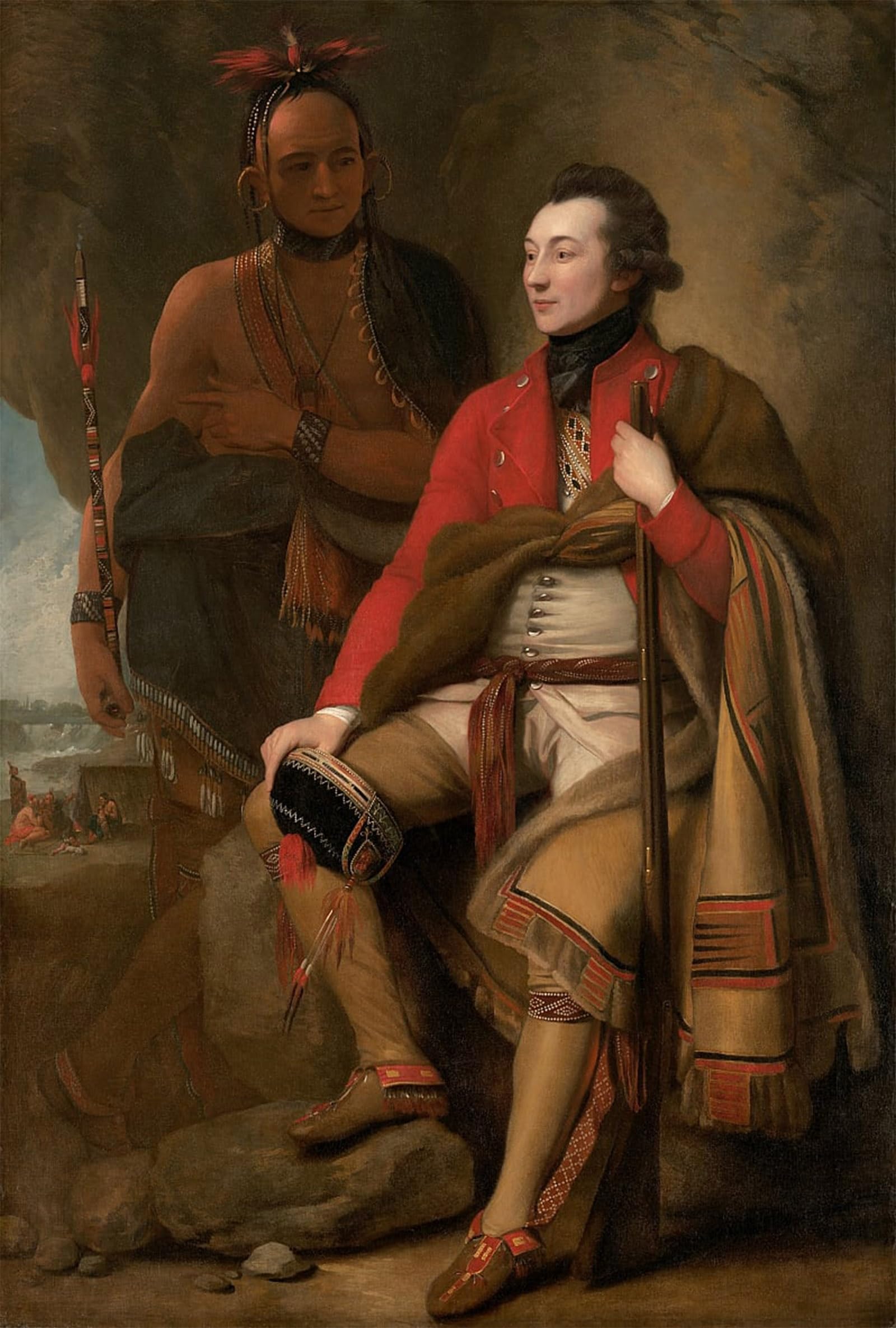 ARTXLXXBN Famous Painting Canvas Artwork Graffiti Print Portrait of Colonel Guy Johnson by Benjamin West Portrait Canvas Image for Home Decor 60x90cm