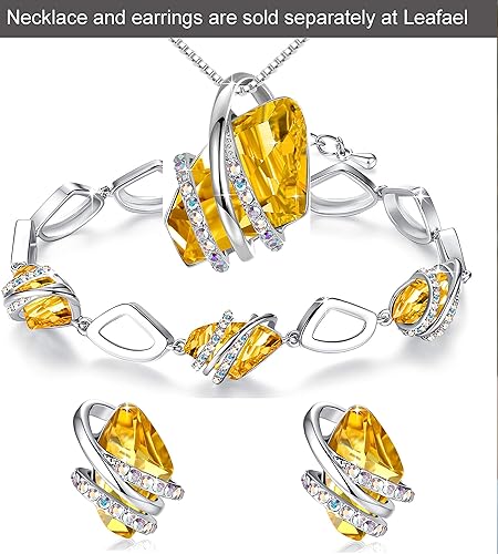 Miniatura 6 de Leafael Wish Stone Link Charm Bracelet with Birthstone Crystals, Rose Gold Plated or Silver-tone, 7"+2"