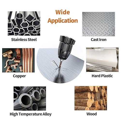 Miniatura 3 de Broca de cobalto de 14 pulgadas, brocas de metal HSS M35 para acero, acero inoxidable, hierro fundido, plástico duro y madera (15 unidades)