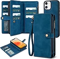 Vista 62 de TwoHead Funda tipo cartera para iPhone 12 Pro Max con tarjetero, funda magnética desmontable para teléfono 12 Pro Max, piel sintética, a prueba