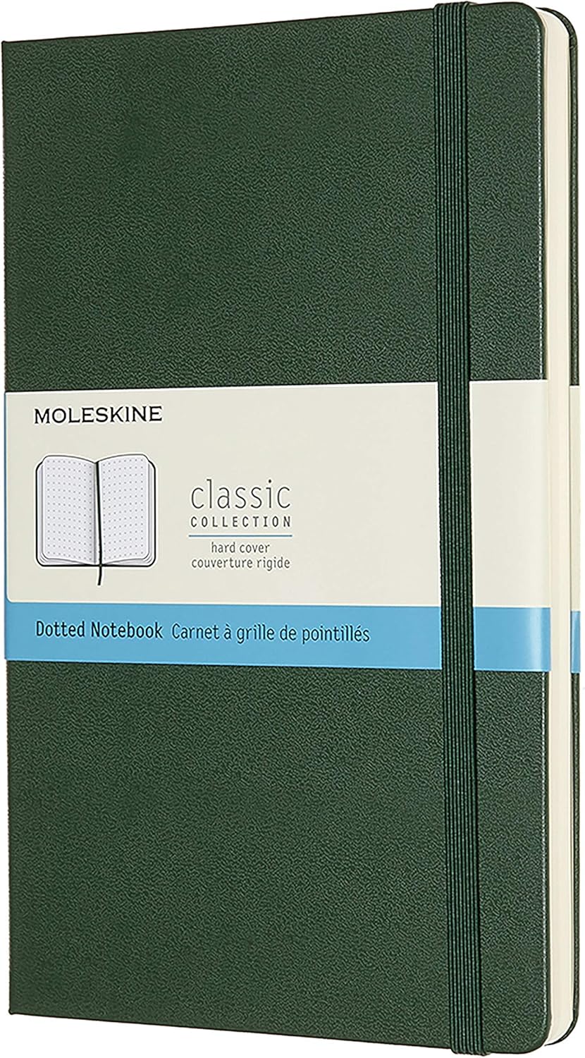 Moleskine Classic Hard Cover Notebook Dot Grid Large Myrtle Green Moleskine Amazon