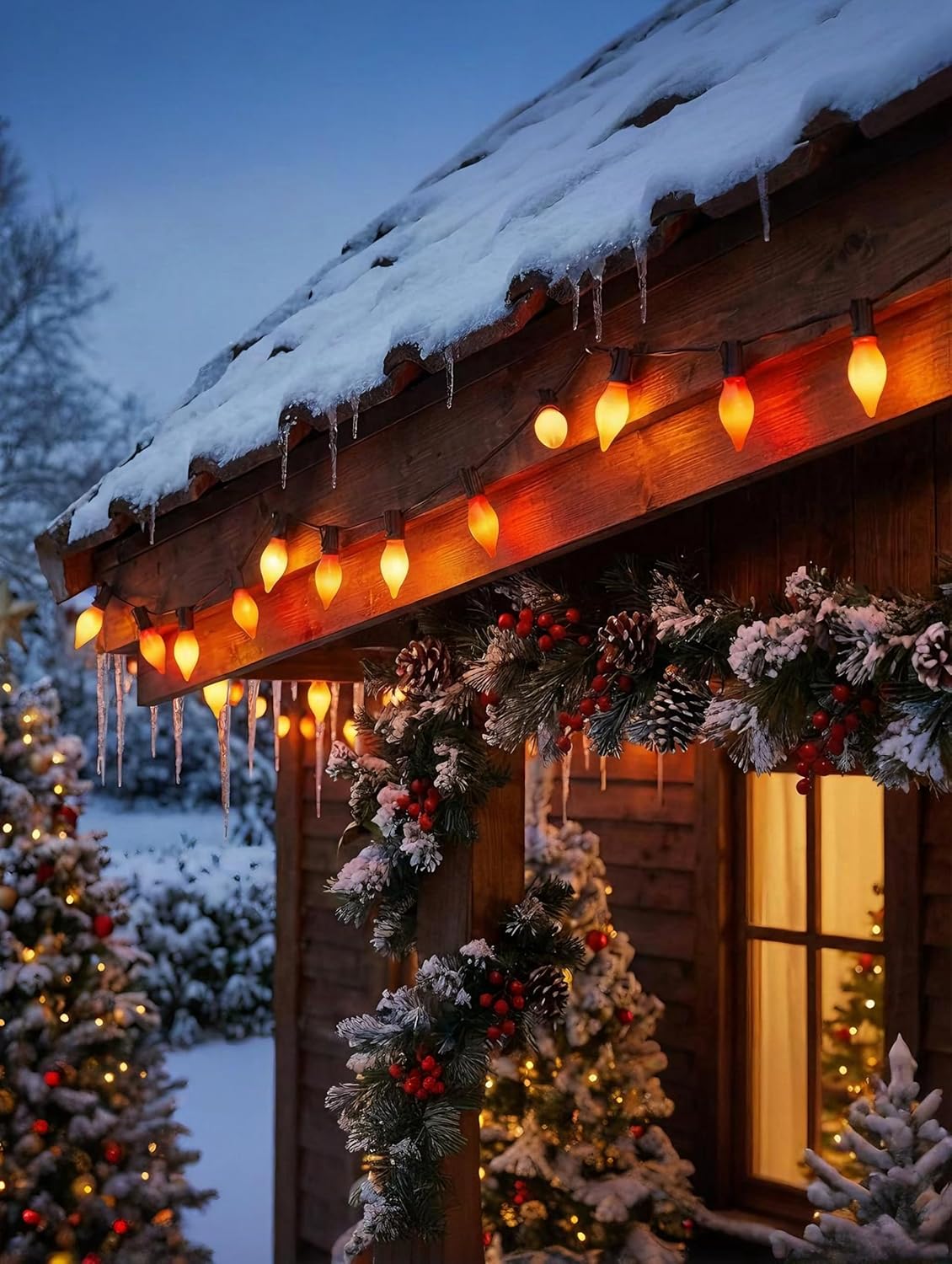 12 Pack Red and Yellow Christmas Flame Shape Light Bulbs, E12 Candelabra Bulb Candle Lights, C18 Replacement Christmas Night Light Bulbs for Window Candles Lamps Chandeliers Xmas Decor, 120V 7W