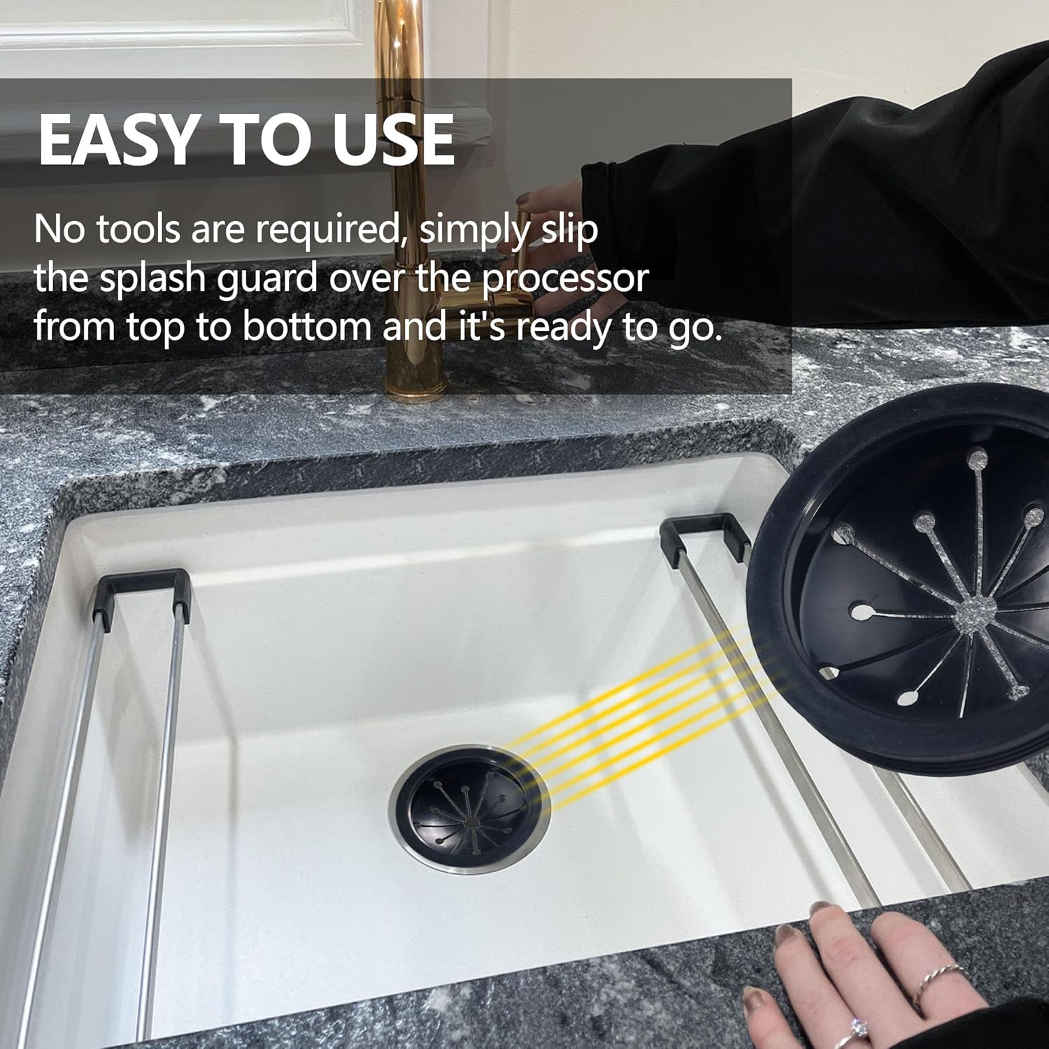 2 PCS Garbage Disposal Splash Guard 3.1 in, Nitrile Garbage Disposal Rubber Drain Insert Baffle, Sink Stopper Quiet Collar Food Waste Disposer Accessories