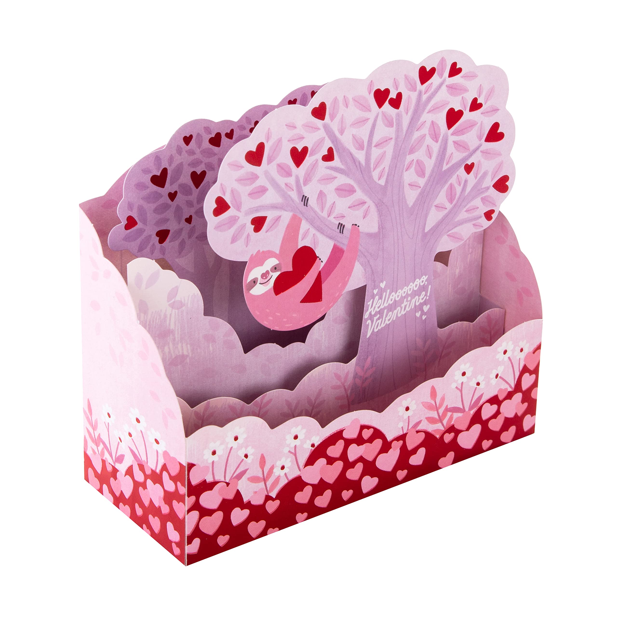Hallmark Kartka walentynkowa Pop Up - papier cudowny leniwiec wzór różowy 25565669