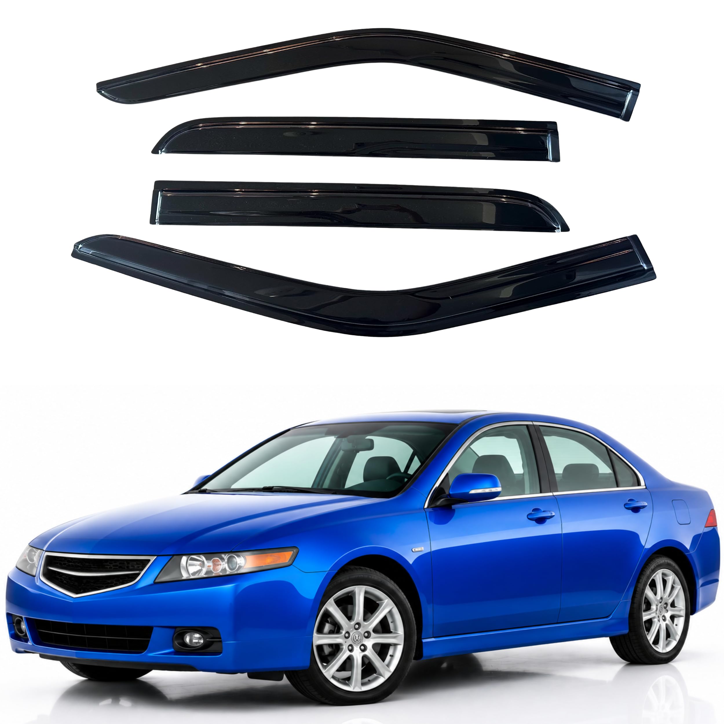 IG Window Visors Fit for 2004-2008 Acura TSX, Out-Channel Rain Guards Vent Wind Deflectors 4PC, Car Accessories for 04-08 Acura TSX