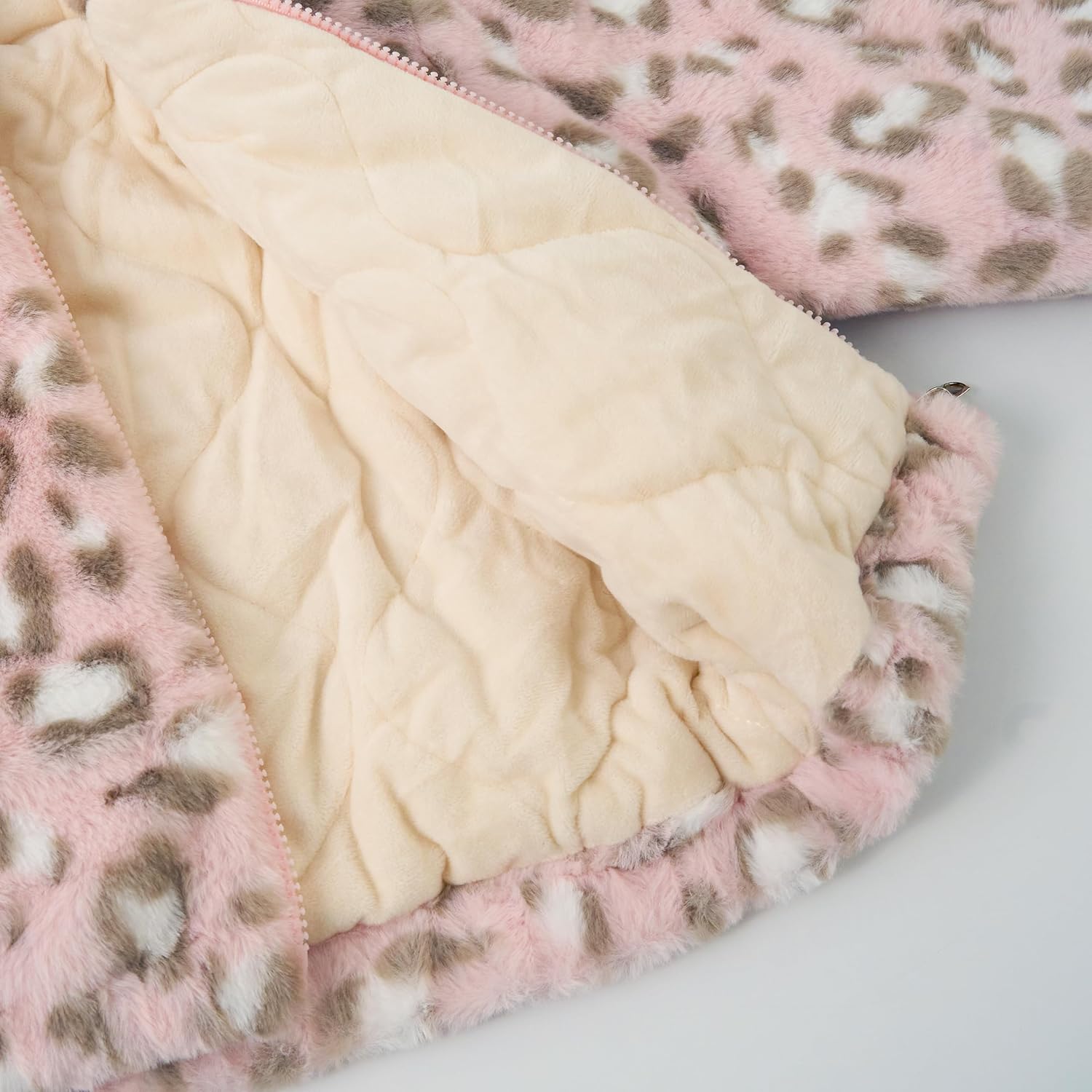 Miipat Toddler Girls Winter Coat Kids Fleece Hooded Jacket Zip Up Baby Thick Warm Outerwear Overcoat - Image 4