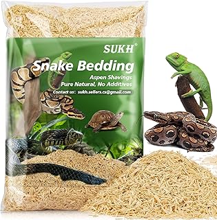 Sukh Aspen Shavings Snake Bedding - Reptile Substrate Bedding Pet Snake Tank Accessories Terrarium Substrate Snake Hide reptile box for Small Animal Lizard Tortoise Rabbit Chicken Chinchilla Bird 14OZ