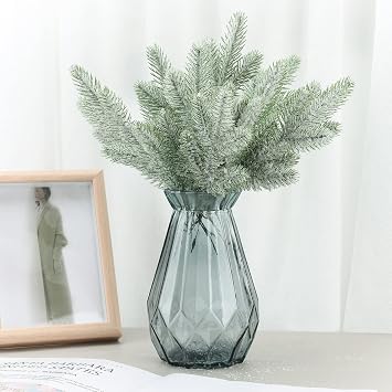 50PCS Artificial Pine Branches Christmas Greenery Plants Pine Needles Cedar Picks and Sprays DIY Accessories for Garland Wreath Christmas and Home Garden Decor(#1)