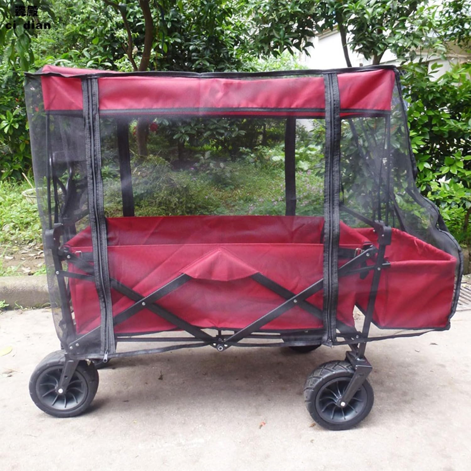 Wagon Mosquito Net Cover for Camping Wagon and Stroller, Easy Access with Zipper Design, Wagon Net Cover Accessories for 2.6-3 Feet Wagons, NET ONLY