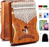 Kalimba Thumb Piano 17 Keys, Professional Musical Instrument Finger Piano with Portable Soft Cloth Bag, Fast to Learn Songbook, Tuning Hammer for Kids Adult and Beginner